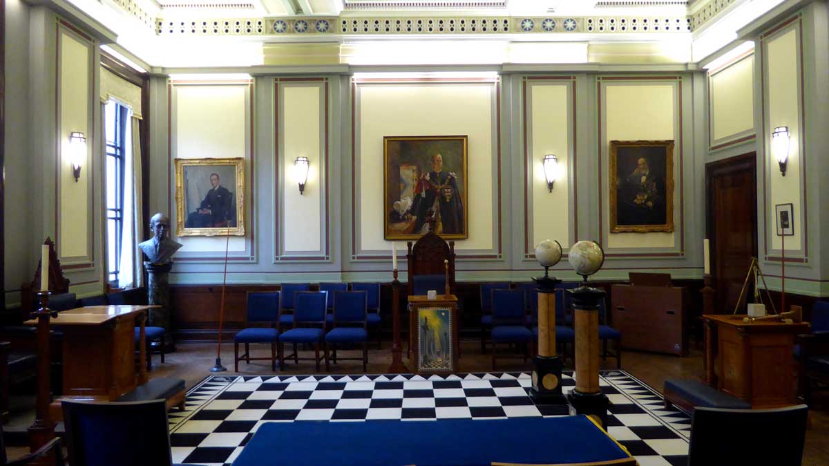 Lodge room in Freemasons' Hall, London
